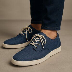 TOMS Men’s Blue Denim Lace-Up Sneakers – Size 12